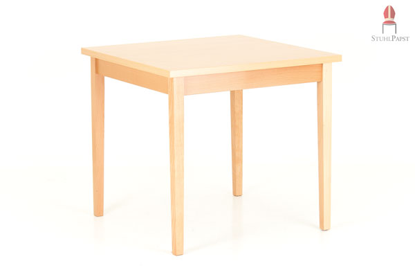 Unser Holztischmodell Ote.llo mit quadratischer Tischplatte