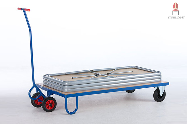 Der Deichselwagen ist ideal für Mehrzweckhallen und Multifunktionsräume