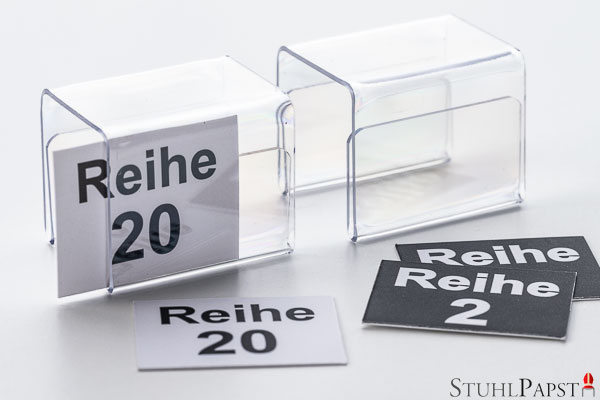 Aufstecknummern für stapelbare Stühle Stapelstühle Bestuhlung Hallenbestuhlung Saalbestuhlung