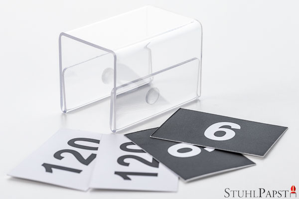 Aufstecknummern für stapelbare Stühle Stapelstühle Bestuhlung Hallenbestuhlung Saalbestuhlung