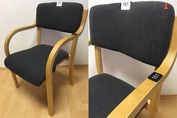 Auch für den Einsatz auf Holz geeignet wie hier bei unsere Stuhlmodell Com.fort