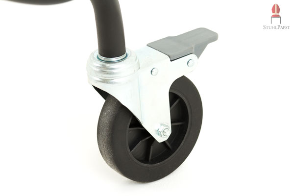 Rollen mit Feststellbremse ausgestattet