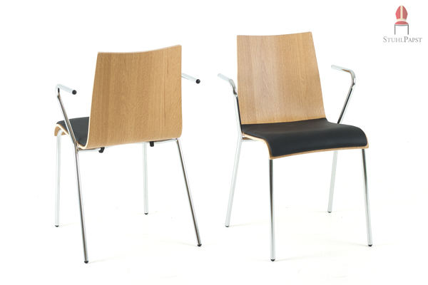 Moderne Holzschalenstühle mit Armlehnen und Polsterung Aca.demy SI AL