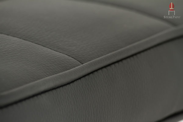 Rückenlehne und Sitzfläche des Freischwingers sind angenehm gepolstert