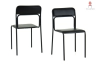 Kunstlederstuhl schwarz gepolstert