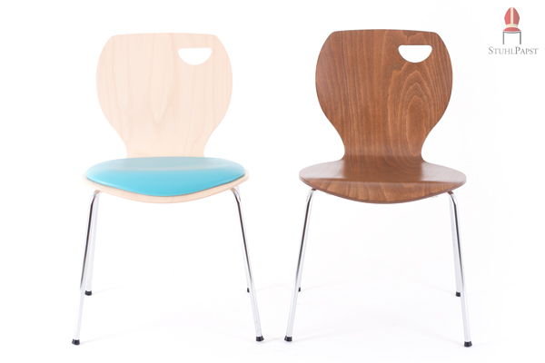 Holzschalenstühlemit Polster stapelbar gepolstert ohne Armlehne günstig preiswert billiger mit Griffloch Objektstühle eventstühle