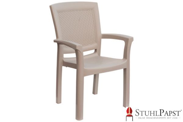 AMAZONAS RAT Rattan Sitzgruppe Outdoor Gartenstuhl stapelbar wetterfest Robuster Balkonstuhl stapelbar Bequemer Outdoorstuhl Kunststoff