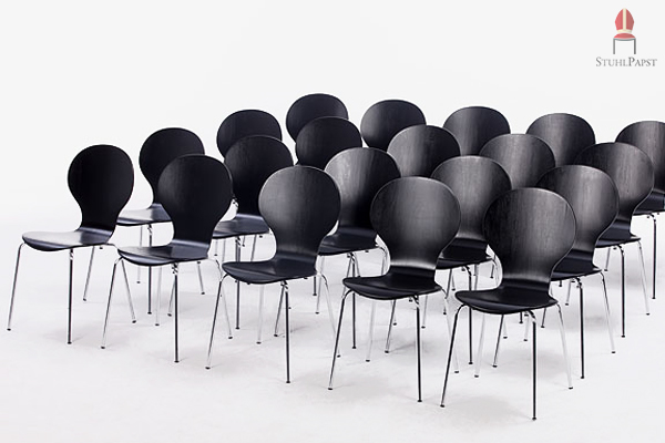 Holzschalenstuhl Amb.iente in schwarz