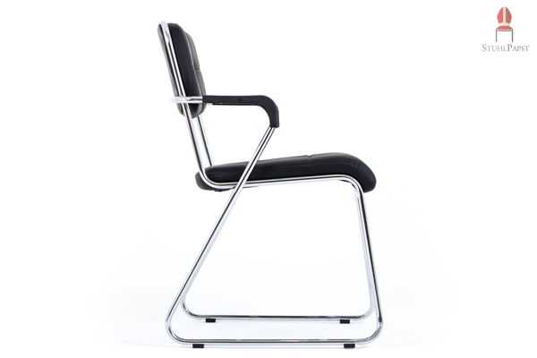 Designstuhl Modell Athlet AL von Möbelpapst stapelbarer Kufenstuhl klasisch modern extravagant Neuheit Weltneuheit Messeneuheit Stuhl Stühle mit Armlehnen hoch stapelbar für Veranstaltungen Events Kan
