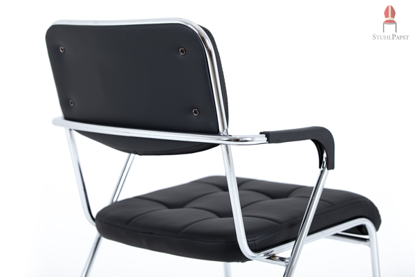 Der Ath.let AL Armlehnstuhl Ansicht von hinten stapelbare Stühle moderne klassiker Komfortstühle Stuhlkomfort Sitzmoebel Bestuhlungen Bestuhlungsarten Versammlungsstättenverordnung Stuhlrohre verchrom