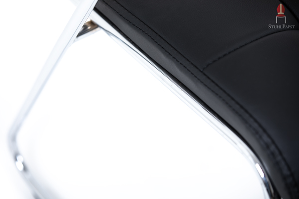 Athlet AL Kufenstuhl Kufenstapelstuhl Mehrzweckstuhl Eventstuhl Messestuhl Stuhlgestell verchromt in Chrom qualtitativ hochwertige Steppnähte an den Sitzpolstern der Stühle für Konferenzen und Seminar