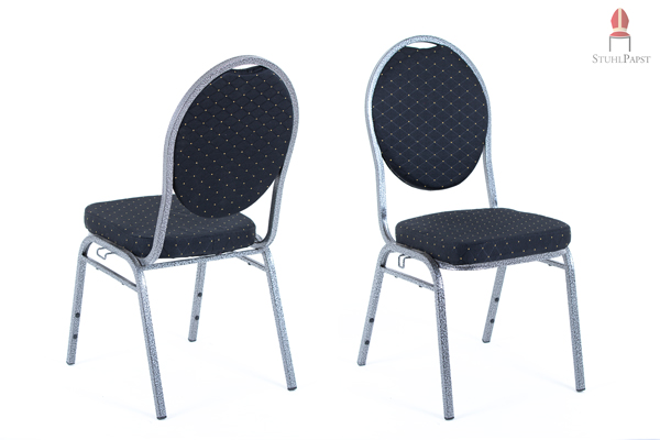 Stapelstuhl Ban.kett - Starke Sitzpolsterung und Rückenlehne mit strapazierfähigem Objektstoff bezogen