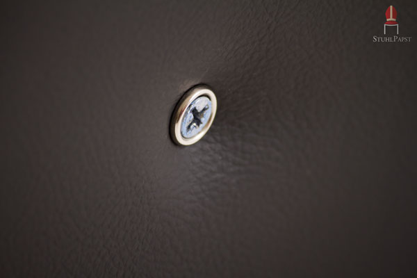 Besondere Verschraubungen im Rückenbereich dienen, nebst wertvoller Stabilität und Langlebigkeit, ein optisches Highlight