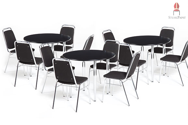 Gerade der Einsatz in viel genutzten Räumen ist mit dem Kunstlederstuhl möglich, da er wasserabweisend und pflegeleicht ist