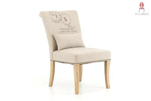 Stuhl Caf.èhaus gepolstert mit Stoffbezug und passendem Kissen mit Reißverschluss