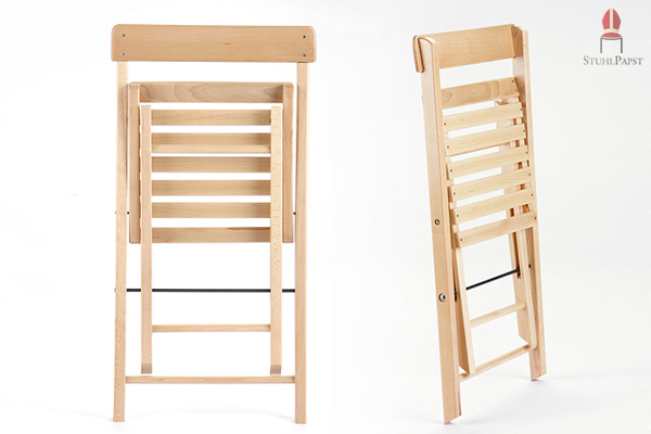 Unser Holzklappstuhl, ein wahres Raumwunder