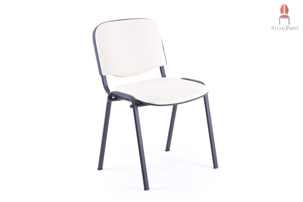 Beiges Polster und schwarzes Gestell kontrastieren elegant