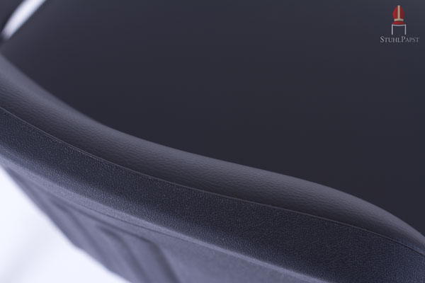 Das Polster wird von der stabilen Rückenlehne gehalten