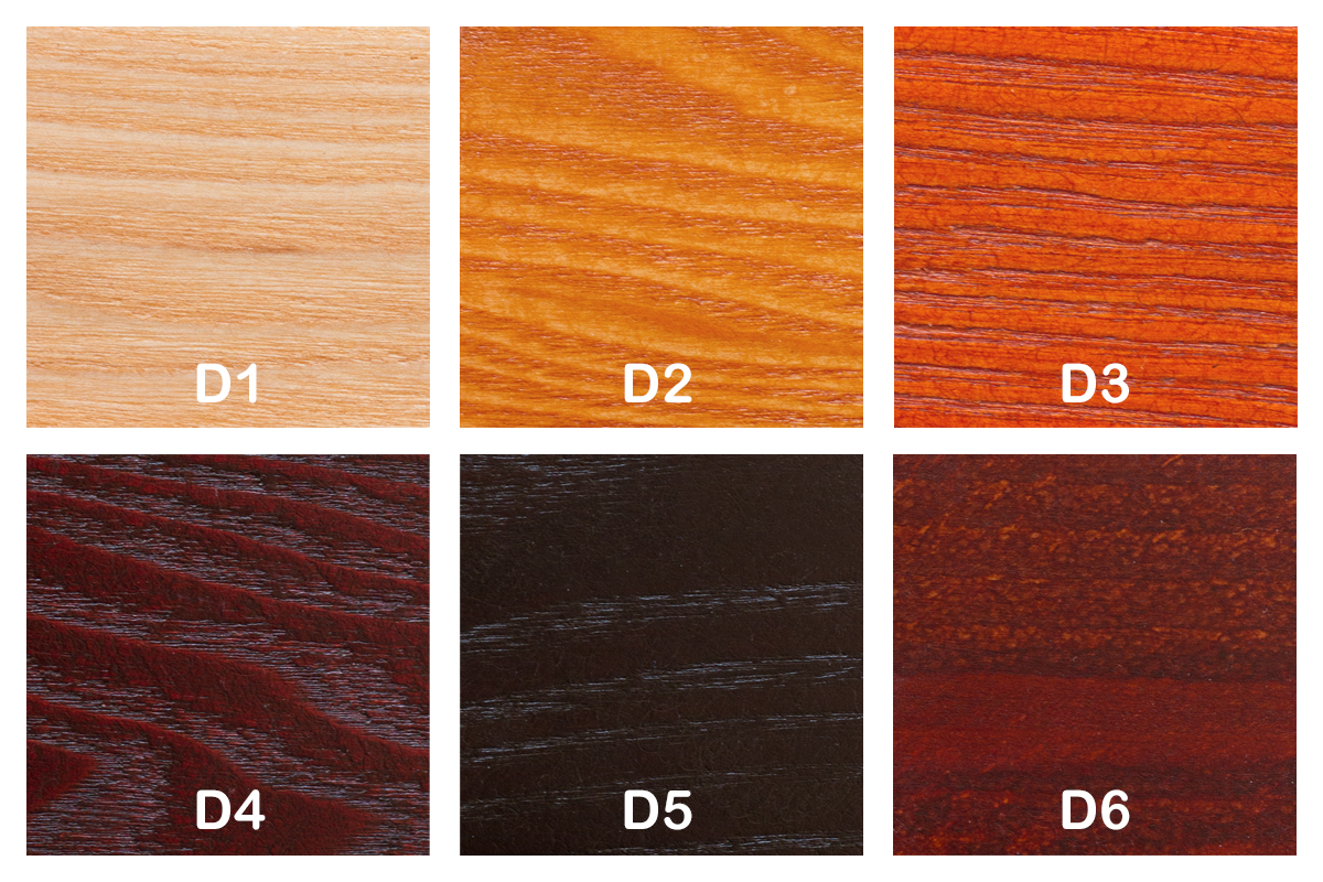 Beiztöne des hochwertigen Holzschalenstuhls Edw.ard