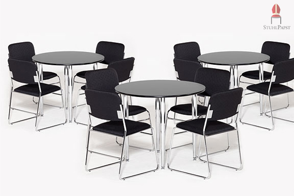 Für Gruppentische perfekt geeignet - unser handlicher Kufenstuhl Eur.o