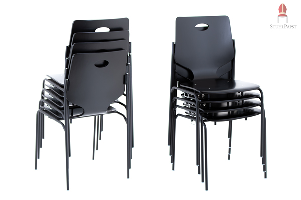 Fio.na stapelbare Wartestuhl Wartestühle Designer Designstuhl Designstühle weiß schwarz lackiert Möbelpapst GmbH Gescher