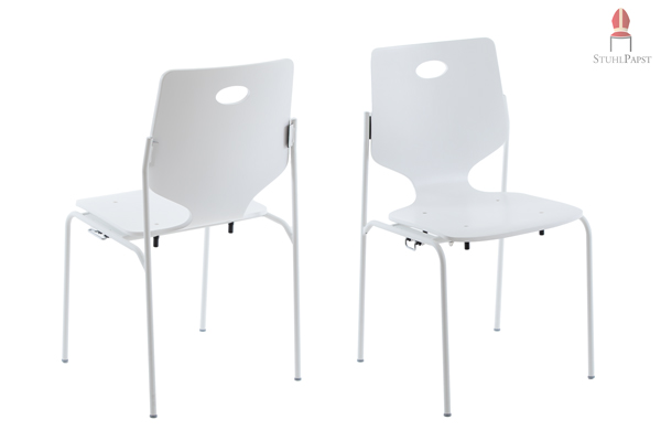 Fio.na stapelbare Besucherstuhl Besucherstühle Designer Designstuhl Designstühle weiß schwarz lackiert Möbelpapst GmbH Gescher