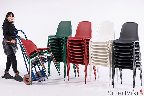 Festsaalbestuhlung Schalenstuhl Kunststoff Stuhl Stühle Stapelstühle outdoor schwarz design Metallbeine modern günstig stapelbar