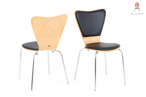 Unser Holzschalenstuhl Har.monie verbindet kontrastreiche Materialien zu einem schönen Design