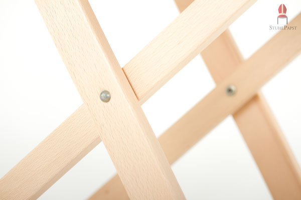 Hochwertige Schrauben am Gestell sorgen für Halt aber auch für eine flexible Handhabung beim Klappen