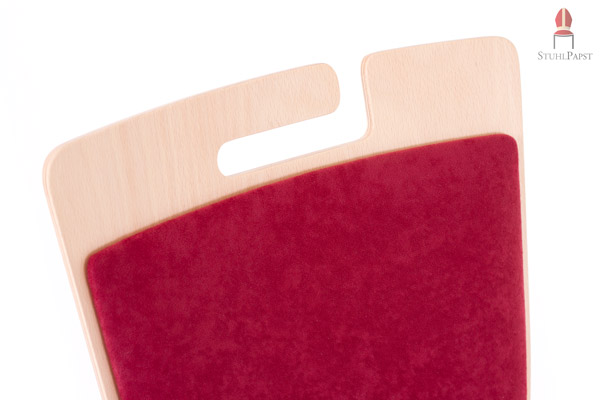 Hor.izont DeLux AL Massivholz Stuhl gepolstert hoch stapelbar mit Armlehnen günstig stabil robust preiswert modern mit Griffloch