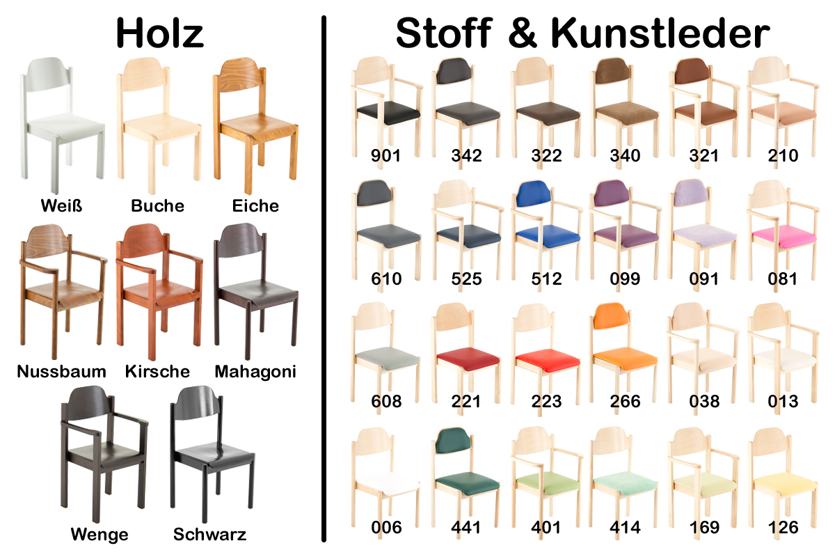 Eine große Auswahl an Farben für Stoff, Kunstleder oder Holz erwartet Sie auf unserer Farbpalette