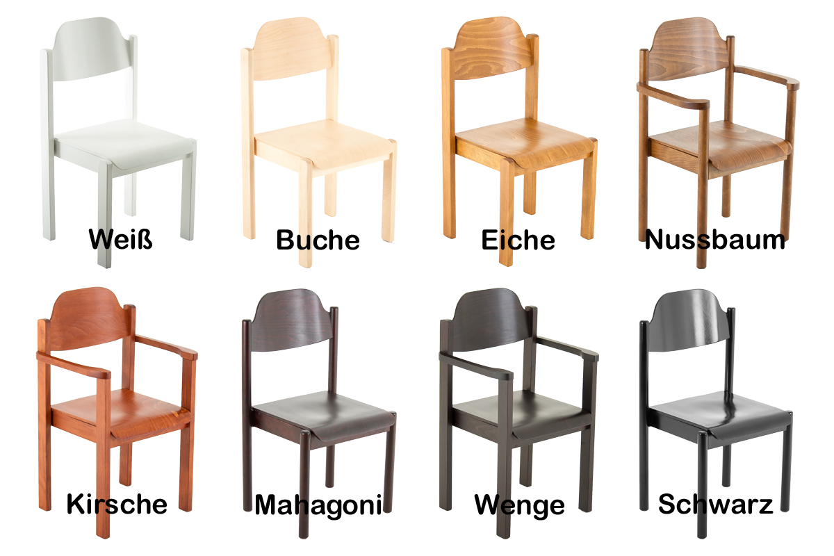 Unsere Holzdekore für das Vollholz-Stuhlmodell Ide.al
