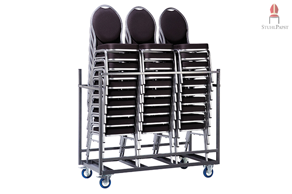 Trolly kann 30 Stühle tragen Jub.iläum stapelbare Bankettstühle Bankettstuhl stapelbar Bankett Stuhl Stühle Möbel Bankettmöbel Banketteinrichtung Stapelstuhl Stapelstühle