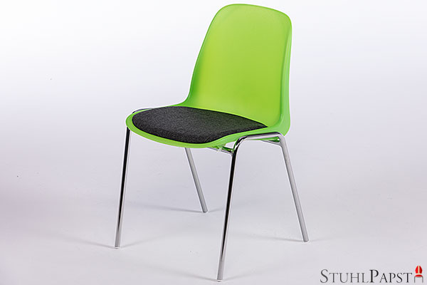 Möbelpapst Stuhlpapst Luzid Transparente durchsichtige Stühle günstig ikea acryl metall amazon mieten stapelbare Kunststoffstühle apfelgrün grün mit schwarzem Sitzpolster