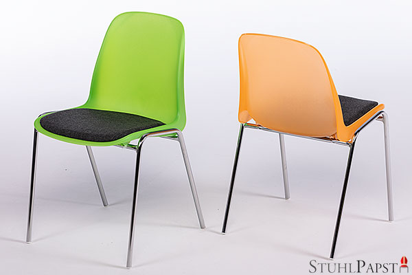 Möbelpapst Stuhlpapst Luzid Transparente durchsichtige Stühle günstig ikea acryl metall amazon mieten stapelbare Kunststoffstühle apfelgrün und orange