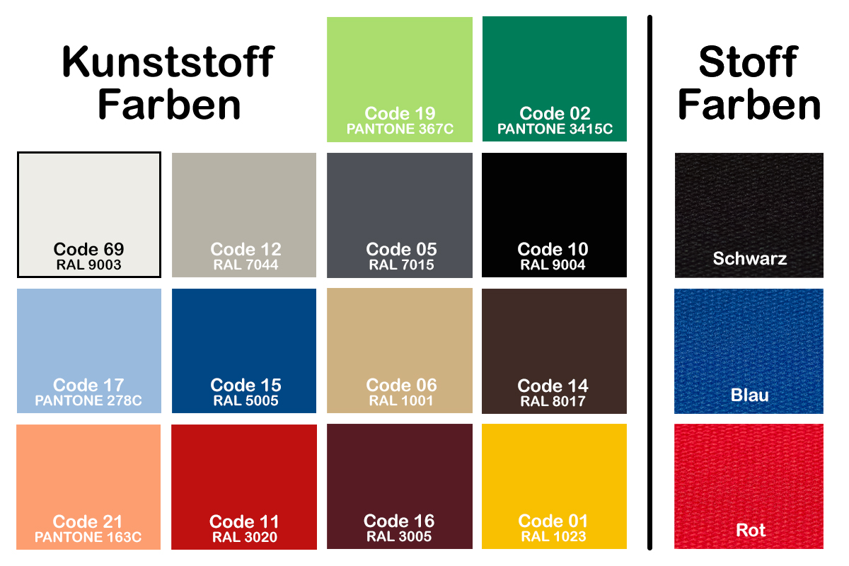 Kunststofffarben des Stuhlmodells Mil.ano SI CO