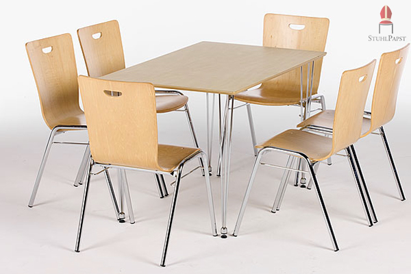 Auch als Bestuhlung für einen Gruppentisch eignet sich dieses Stuhlmodell hervorragend