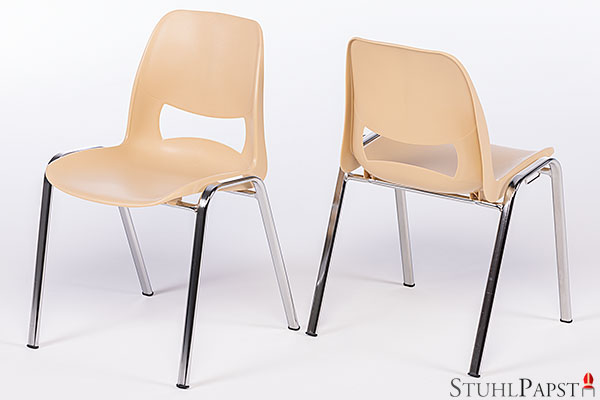 Stapelbare Designer Kunststoffstühle Design Garten Esszimmer Ikea Stühle Stapelstühle beige braun Creme stapelbar modern