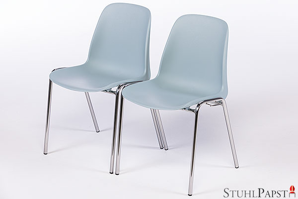 Kunststoffstühle Design moderne Stühle aus Kunststoff stapelbar modern stapelbar taubenblau graublau blaugrau silber grau