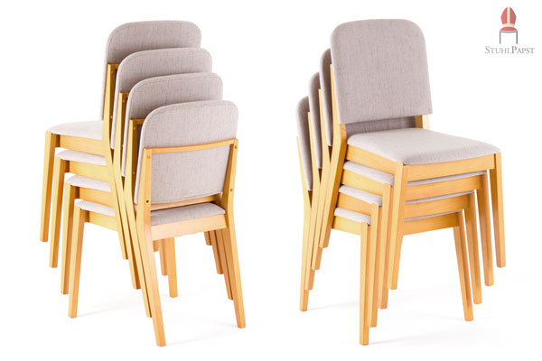 Um Ihnen den Transport und die Aufbewahrung zu erleichtern wurde der Per.fekt als Stapelstuhl konstruiert