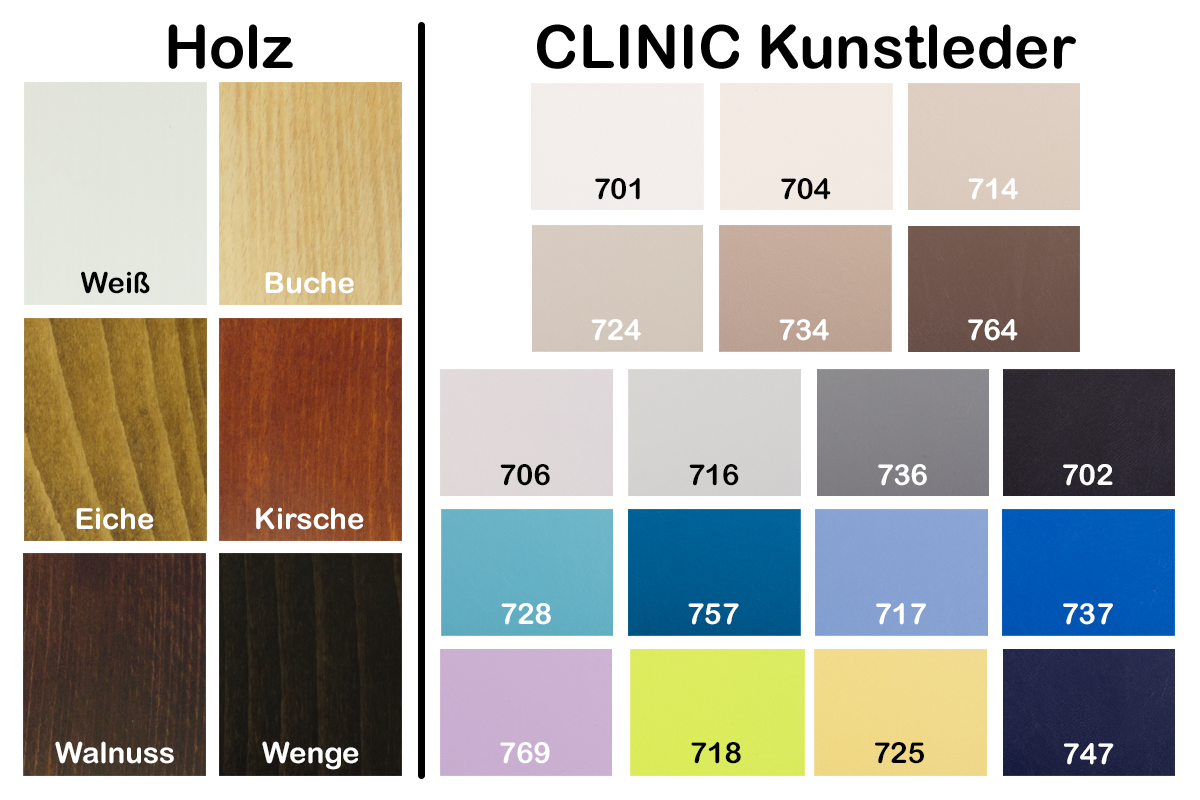 Farbkarte Rom.a Holz Clinic Kunstleder