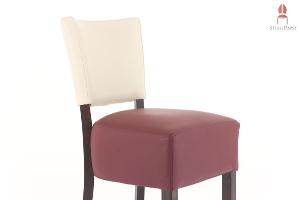 Lehne und Sitzfläche sind mit Polstern versehen