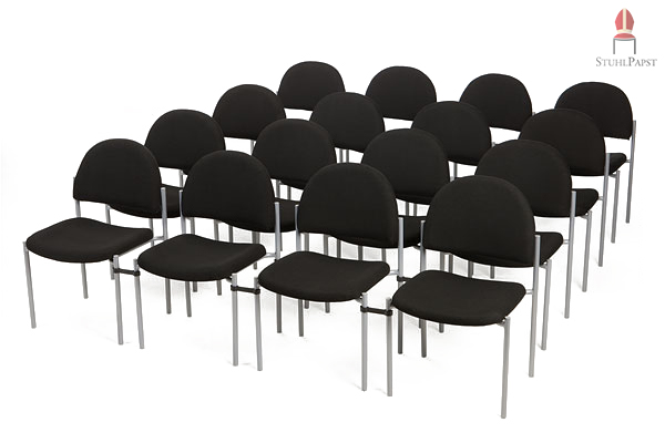 Dank unserer praktischen Reihenverbinder sind die Stühle untereinander fest fixiert