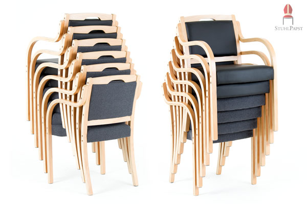 Kann hoch und stabil gestapelt werden