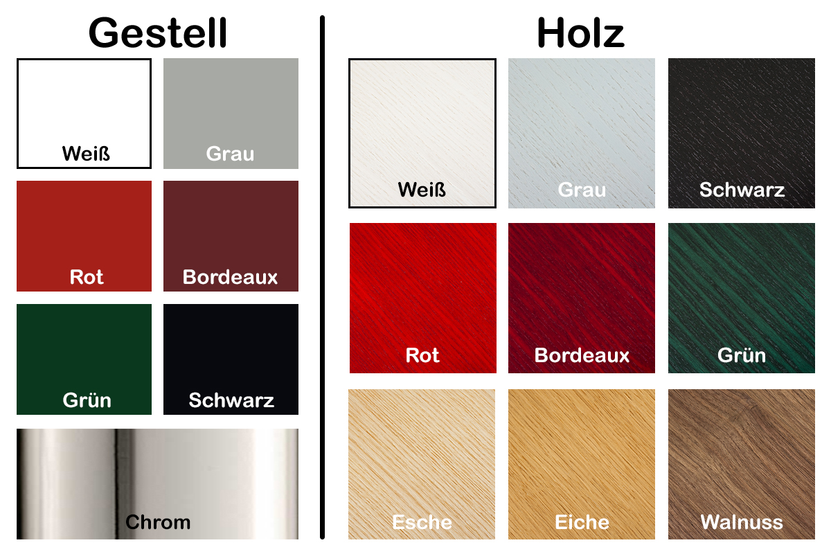 Beiztöne unseres stabilen Holzschalenstuhlmodells Uni.versität