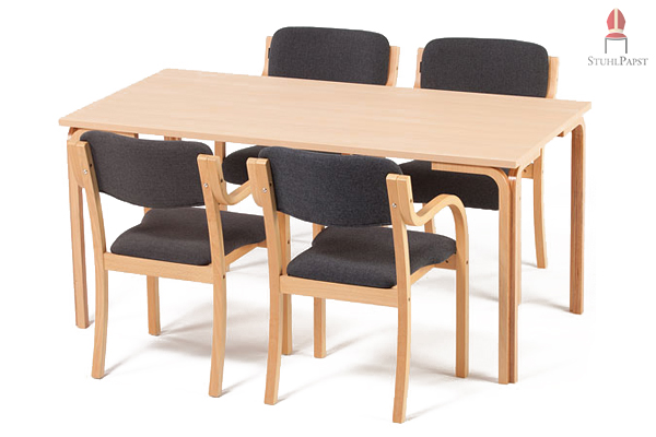 Das Holztischmodell lässt sich vielseitig kombinieren