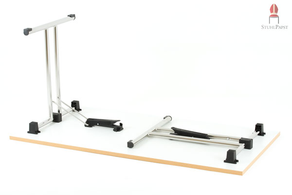 Nur ein Handgriff je Seite zum Aufstellen nötig