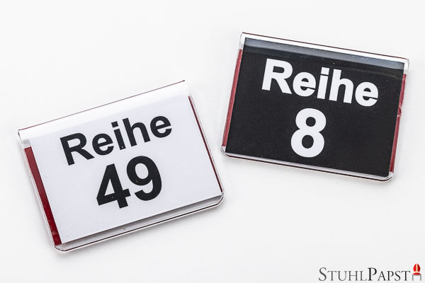 Aufstecknummern für stapelbare Stühle Stapelstühle Bestuhlung Hallenbestuhlung Saalbestuhlung