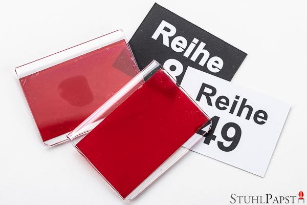 Klebe Stuhl Sitz Reihen Nummern Nummerierung Nummerrierungen zum Kleben selbstklebend für Stühle Stapelstühle Reihenbestuhlung Hallenbestuhlung Saalbesstuhlung