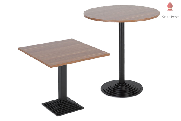 Angesagte Nussbaum-Optik wertet ihre Räumlichkeit optisch auf egal in welcher Tischform